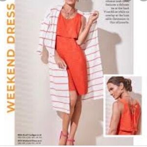 Cabi The Weekend Tank Dress Womens Size XS Coral Orange Sunset Sleeveless 5972